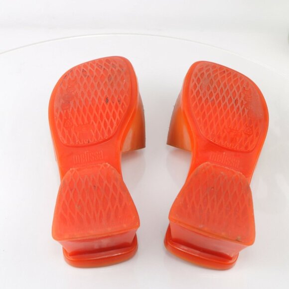 Melissa Opening Ceremony Womens Ladii Sandal Size 7 Coral Slide Mule Block Heel - Picture 9 of 12